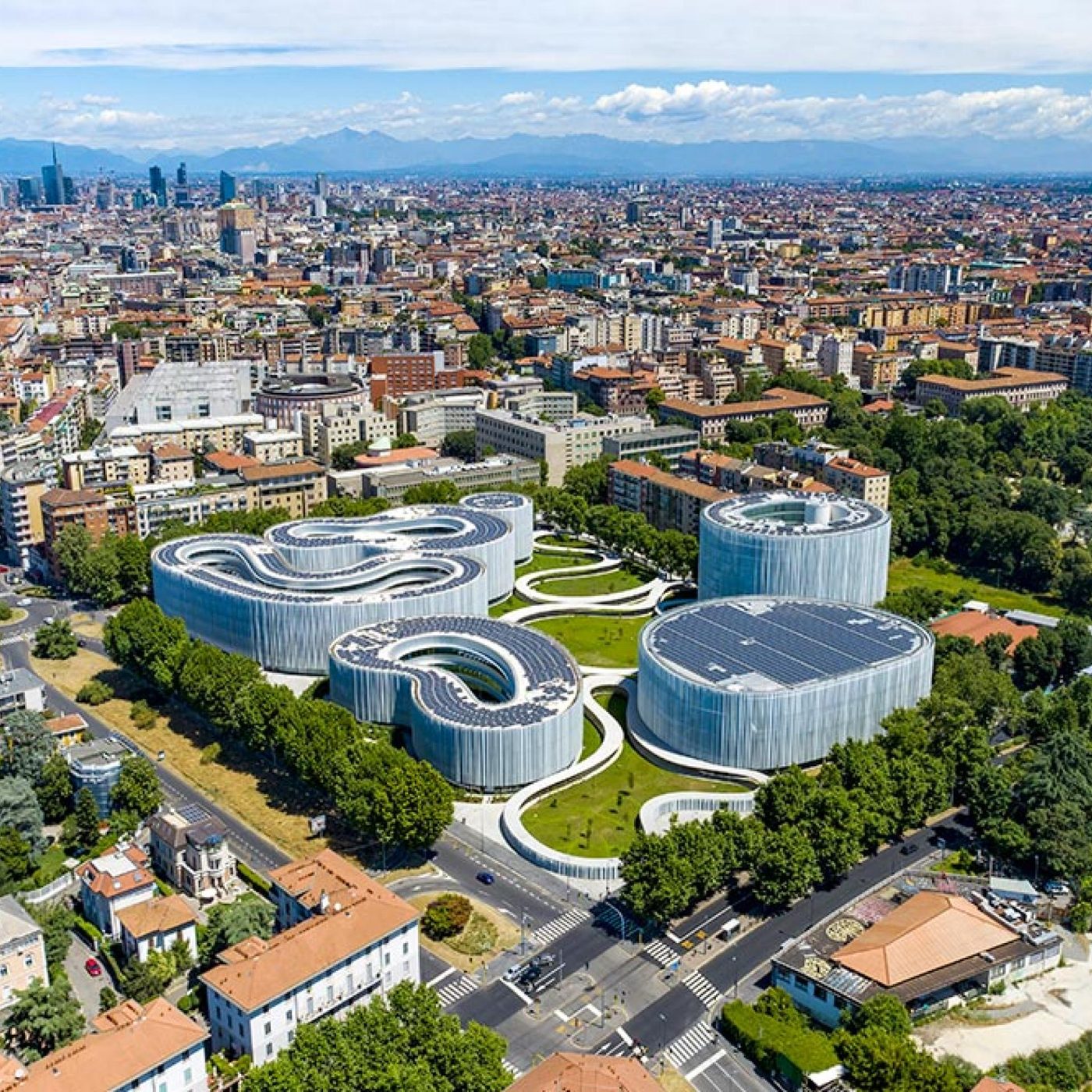 Aerial view of Bocconi University campus, Milan